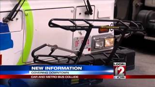 Five hurt after Metro bus and car collide