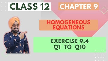 CLASS 12th| Ch 9| Exercise 9.4 | Q1 to Q10 | Differential Equations| |Part 8 | PSEB| CBSE|
