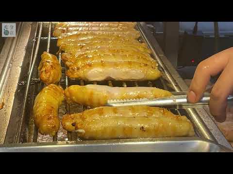 【饒河夜市美食】台灣夜市小吃，爆漿雞腿捲｜chicken roll ｜Taiwanese Street Food ｜吃貨探店