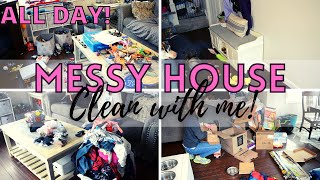 *NEW* MESSY HOUSE CLEAN WITH ME! / ALL DAY/SPEED CLEANING MOTIVATION/DEEP CLEAN/LAUNDRY MOTIVATION