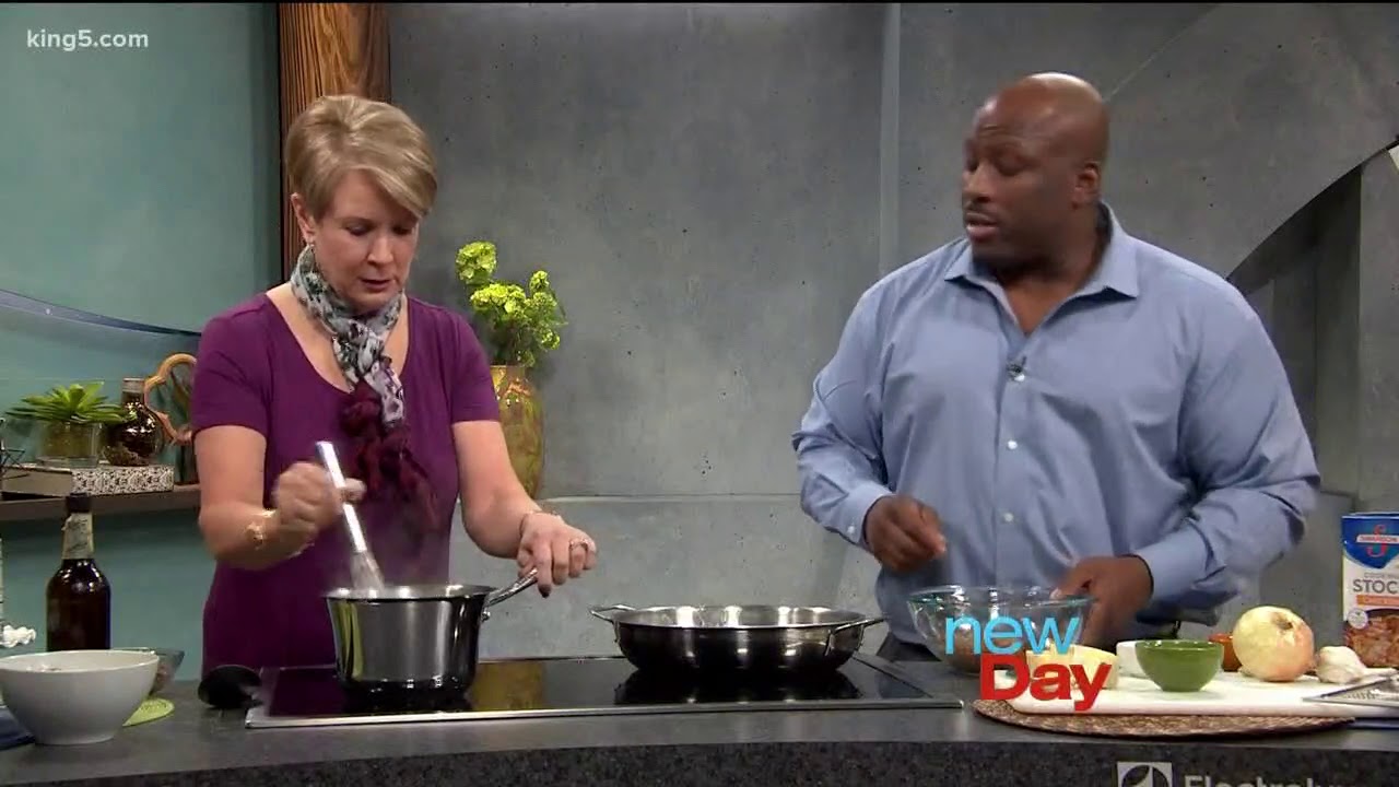 Cooking shrimp and grits with Terry