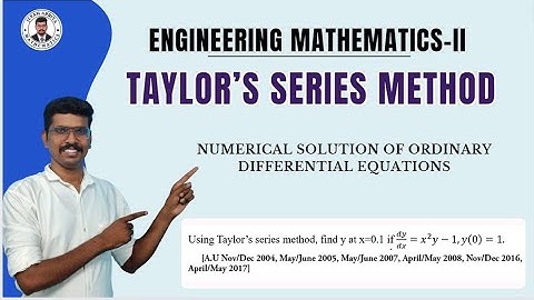Taylor Series Method in Tamil | Statistics and Numerical Methods in Tamil Engineering Mathematics II