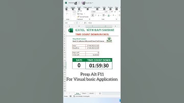 Time Count down in Microsoft Excel | #vba #msexcel #reels #exceltutorial #excelclasses #viralreels