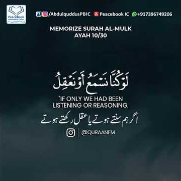 Surah Mulk | Ayat 10/30 | WhatsApp Status | Beautiful Recitation | AbdulQuddus Umri