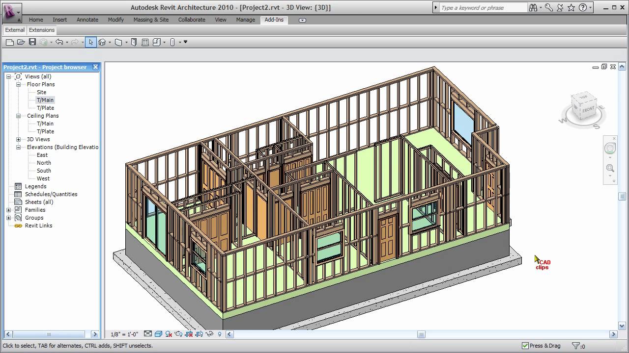 REVIT Wood Framing  Walls Extension CADclip YouTube