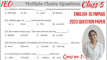 English Olympiad Class 5 Question Paper 2023 Ques no 1-5 | Class 5 English Olympiad Sample Paper