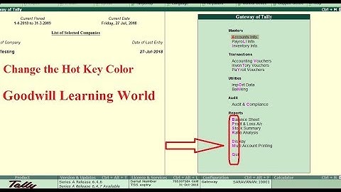 Tally TDL for Change Menu HotKey Colour   Tally Add on for Change Menu Hot Key Color