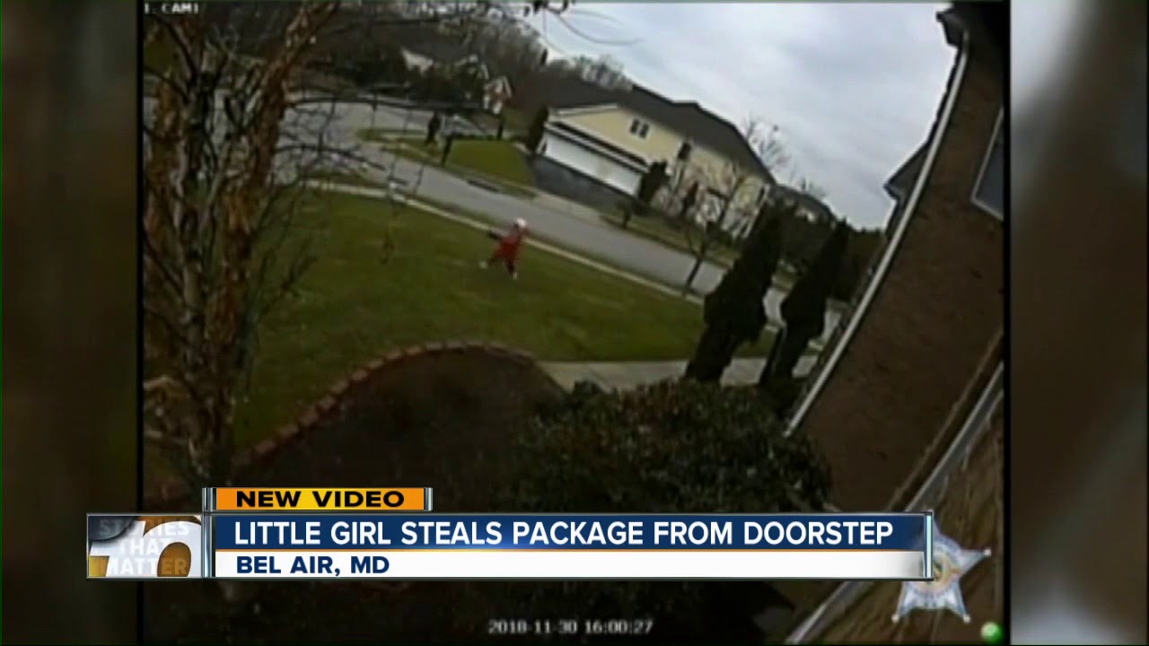 Young girl caught on video stealing package from doorstep - YouTube