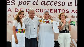 Mujeres por el acceso a la tierra. Entrega de documentos agrarios, desde Quintana Roo.