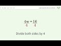Solve 2(2w+6)=28: Linear Equation Video Solution | Tiger Algebra