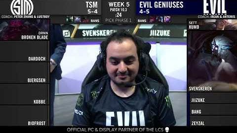 TSM vs. EG | Week 5 Day 3 | LCS Spring Split 2020 | Team SoloMid vs. Evil Geniuses