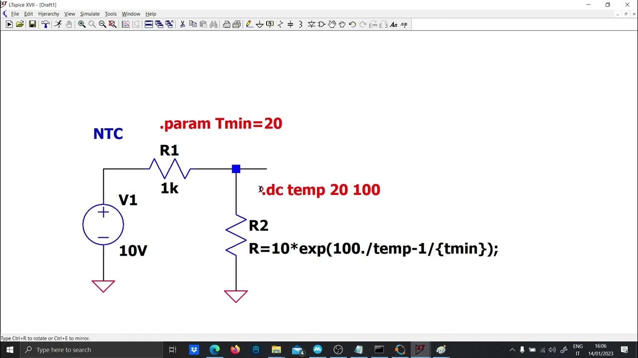 LTSpice Behavioural NTC example YouTube