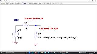 LTSpice Behavioural NTC example screenshot 4