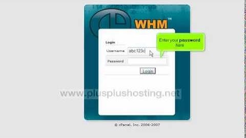 How to login to WebHost Manager - WHM