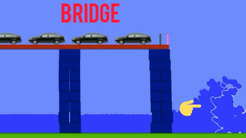 Tsunami in Algodoo.#2. Bridge. Algodoo.