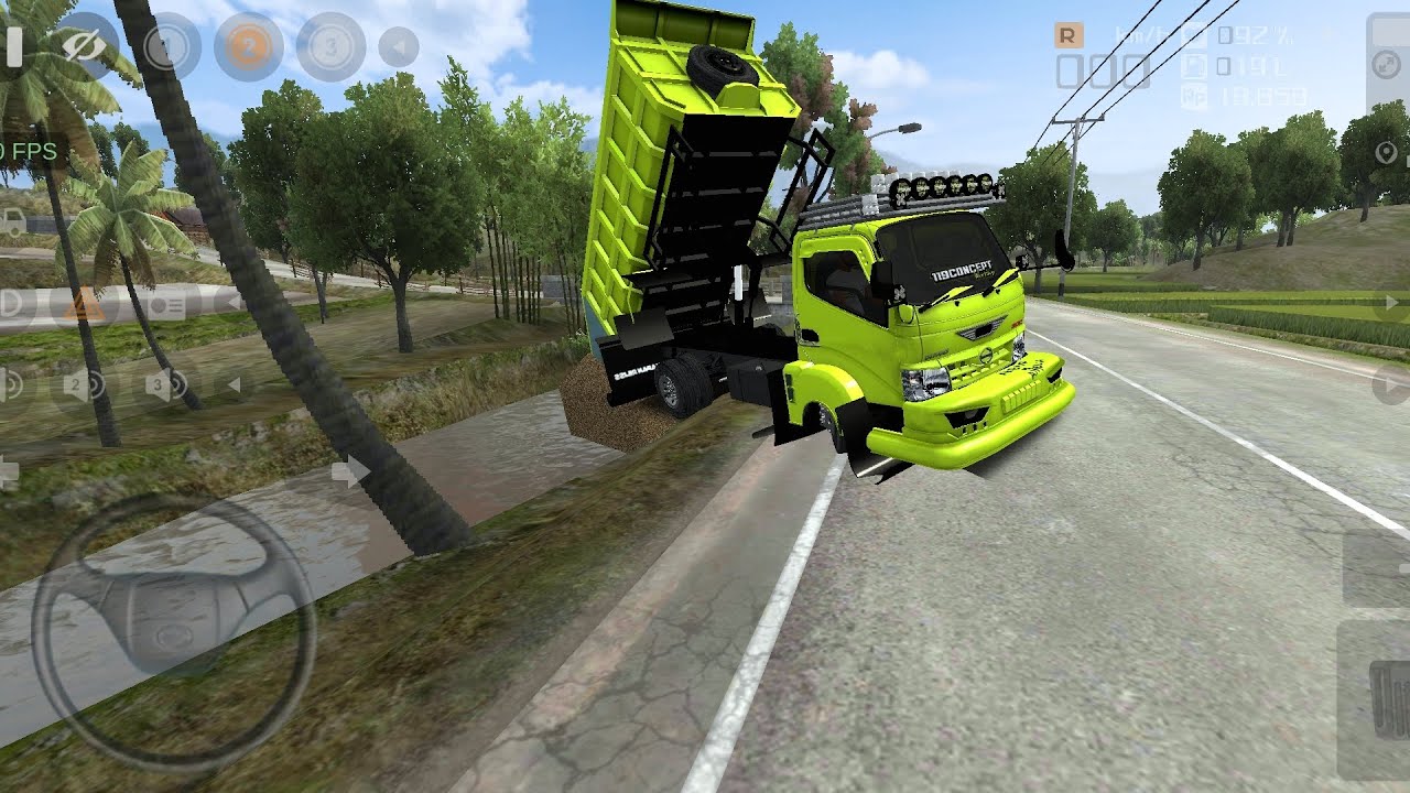 GAME DUMP TRUCK HINO DUTRO,BUANG TANAH GALIAN KE SUNGAI // BUSSIMULATOR INDONESIA