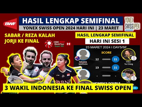 Hasil Semifinal Swiss Open 2024: Gregoria Mariska Tunjung Menang | Swiss Open 2024 Badminton Day 5