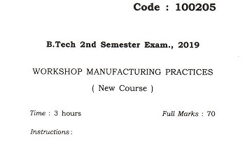 Question of workshop for B.Tech 1st & 2nd semester ||AKU PATNA