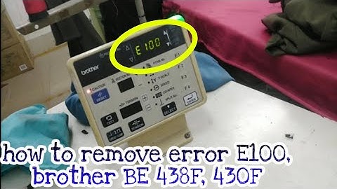 how to remove error E100, brother BE 438F, 430F