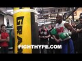 FLOYD MAYWEATHER GIVES TIPS ON TECHNIQUE WHILE TRAINING FOR MARCOS MAIDANA
