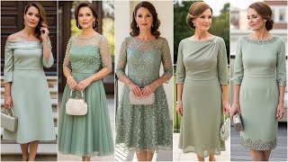 Tea Length Sage Green Mother Of The Bride Dresses - Elegant Sage Green Wedding Outfits For Ladies