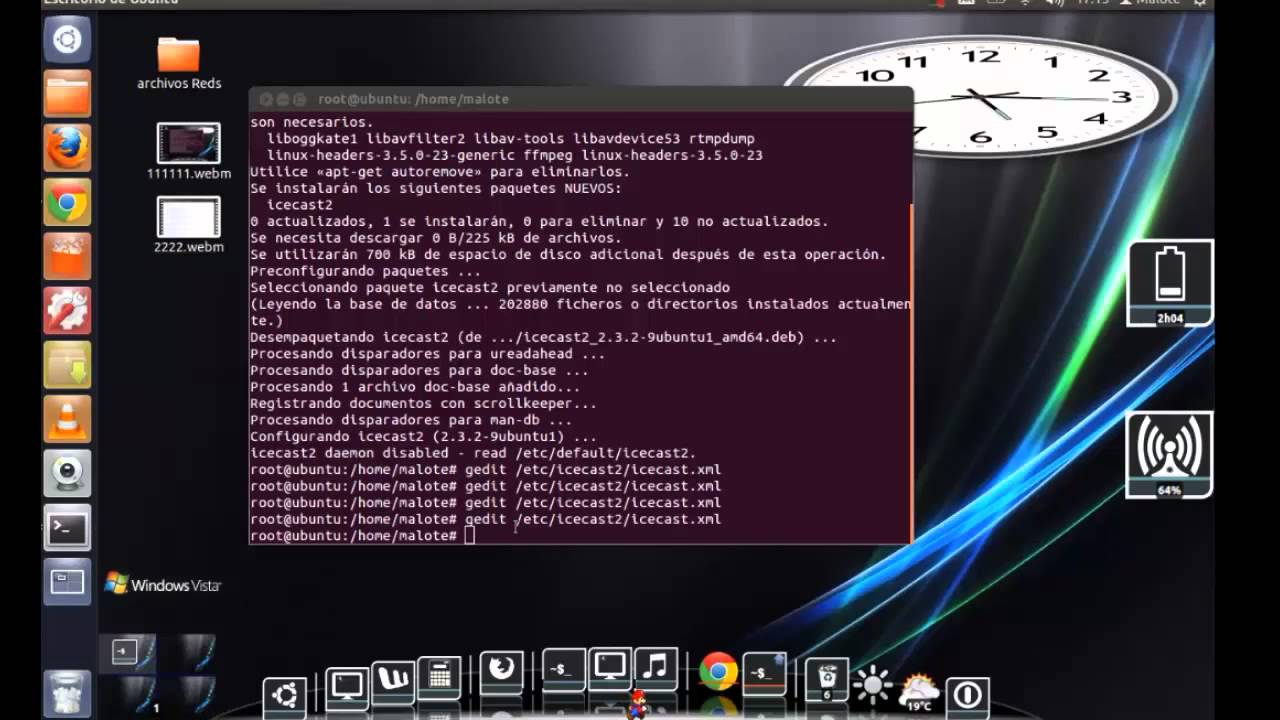 Servidor Streaming en ubuntu 12.04 YouTube