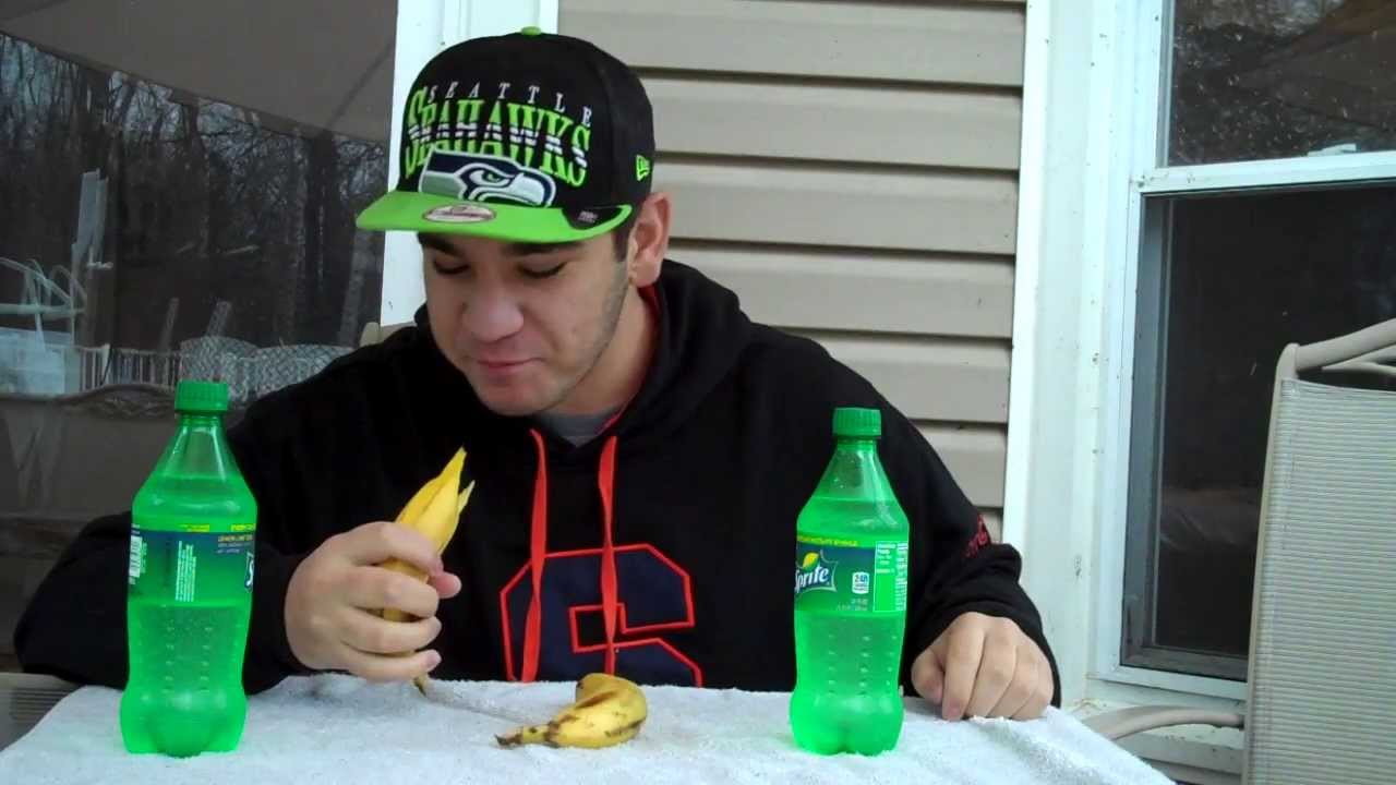 Banana Sprite Challenge WITH BANANA PEEL YouTube