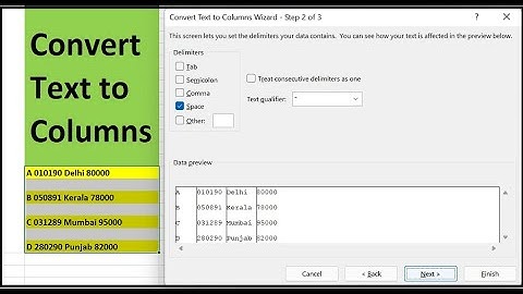 Excel Command - Convert Text to Columns - delimited, fixed, text qualifier, consecutive delimiter