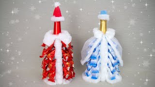 🍾 Дед Мороз + Снегурочка 🍾 2 ИДЕИ 🥂 Оформление новогоднего шампанского своими руками