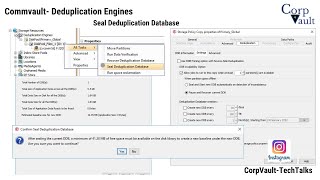 #Commvault - Deduplication Engines - Seal Deduplication Database(DDB) (GUI/XML/CLI)- Part05