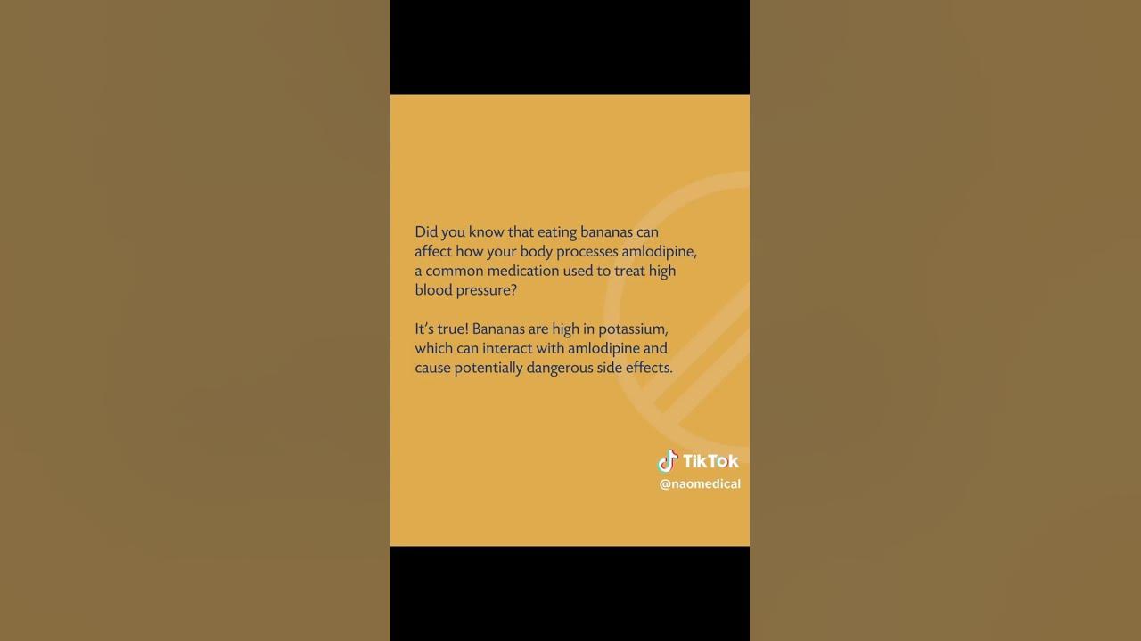 Bananas and Amlodipine A Surprising Connection You Need to Know About