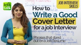 Job Interview Tips - How to write a 'Good Cover Letter' for a resume - Business English Course