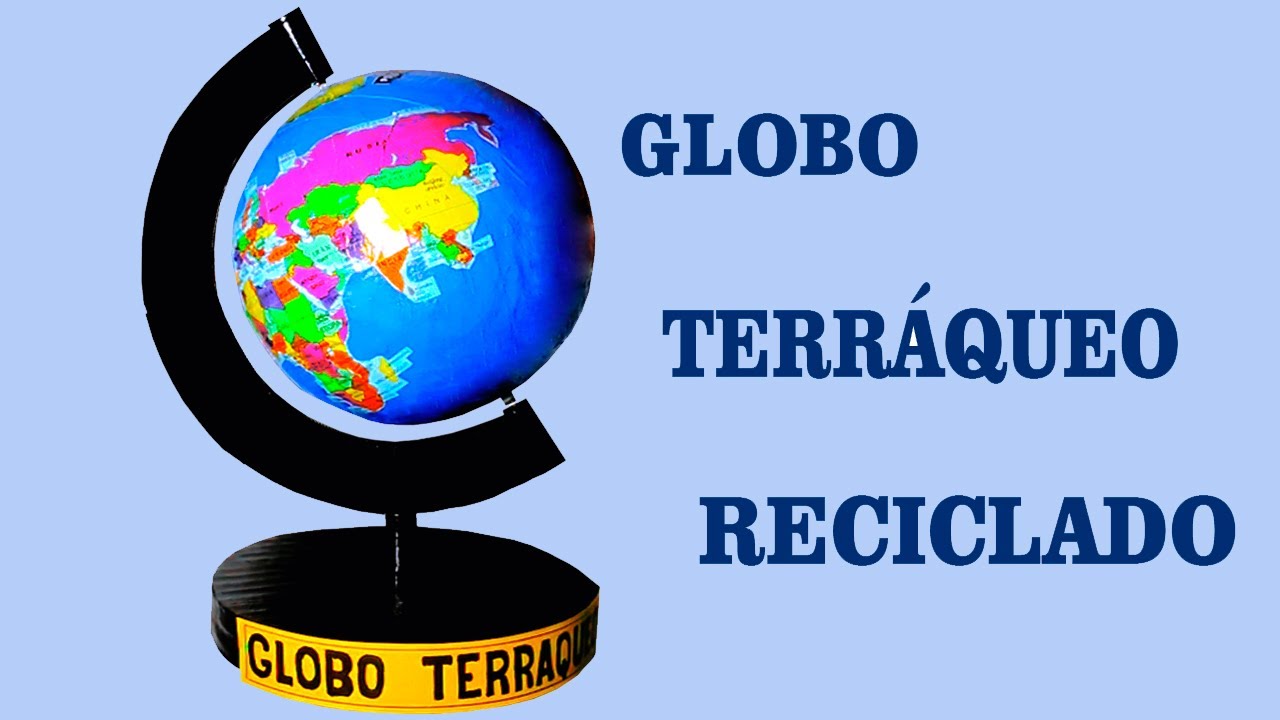 Globo terráqueo vintage de latón sobre base de madera