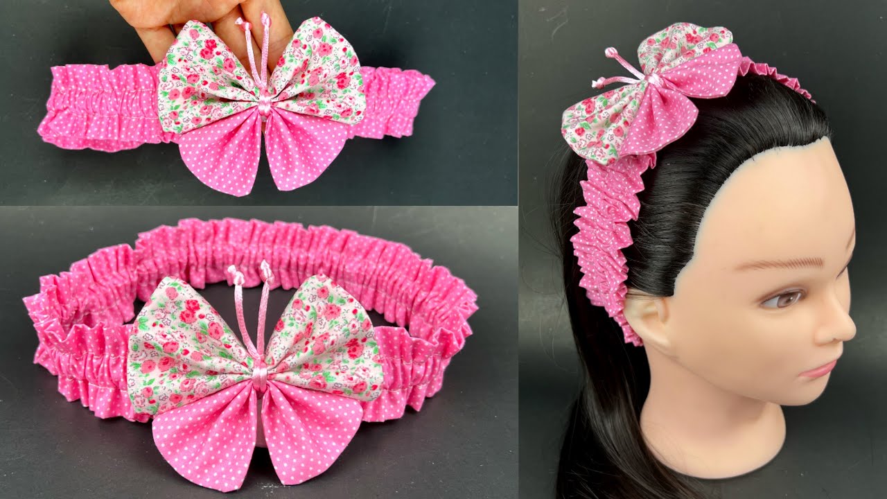 Butterfly Elastic Headband. How to make Elastic Headband 