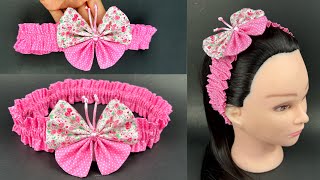 Butterfly Elastic Headband. How to make Elastic Headband Sewing Tutorial. DIY Fabric Butterfly.