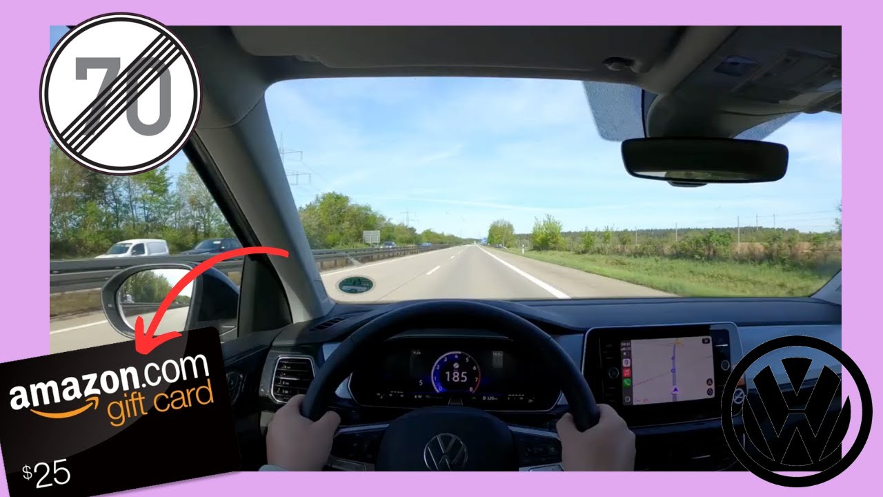 VW T-Cross GOAL 1.0 TSI Top Speed Drive on the German Autobahn POV by AutobahnPOV + Amazon Gift Card