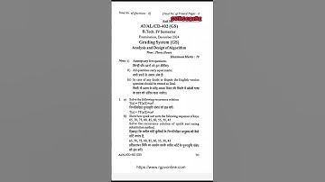 Analysis & Design of Algorithm 2024 AI/AL/CD -(402) Rgpv Question Paper