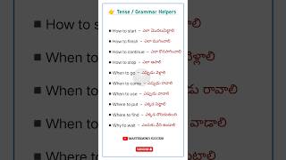 Learn Tense / Grammar Helping Words | MasterMind Success #shorts #mastermindsuccess #english
