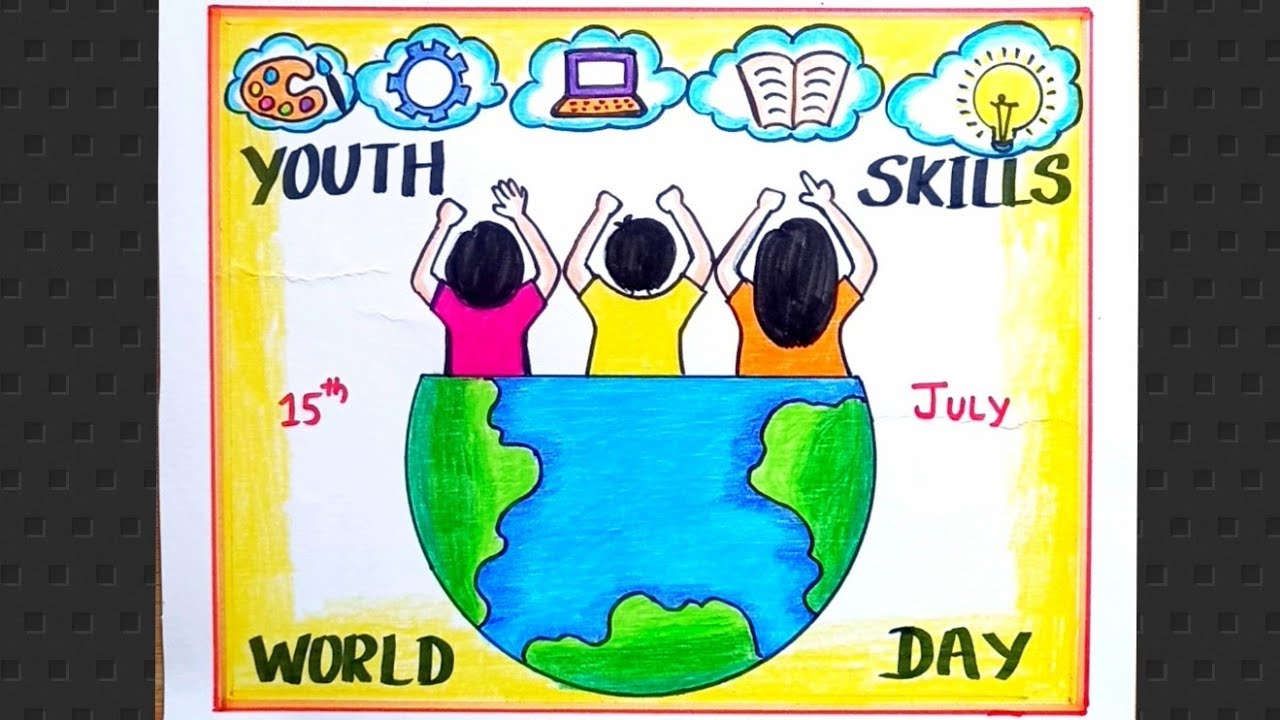 World Youth Skills Day Drawing/World Youth Skills Day Poster/Youth