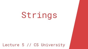 Strings in Python (Lecture 5 // CS University)