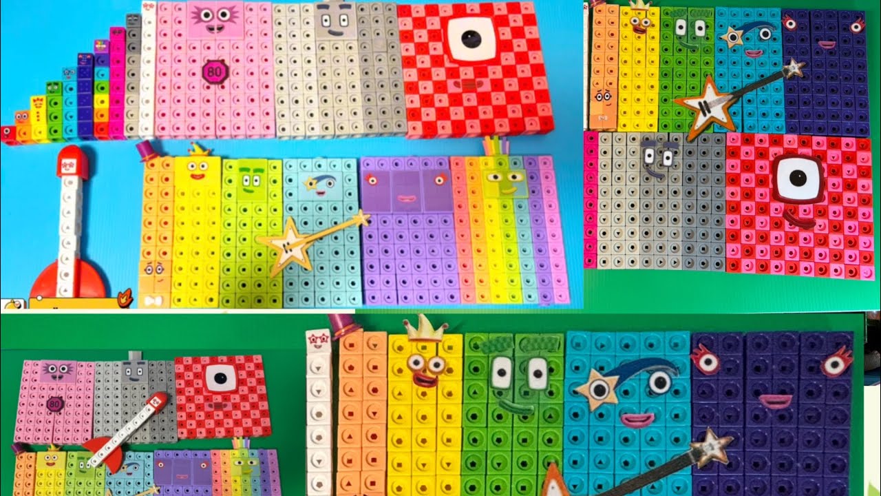 building numberblocks and counting 1-100 learning math for 10 timetable  numberblocks toys for kids