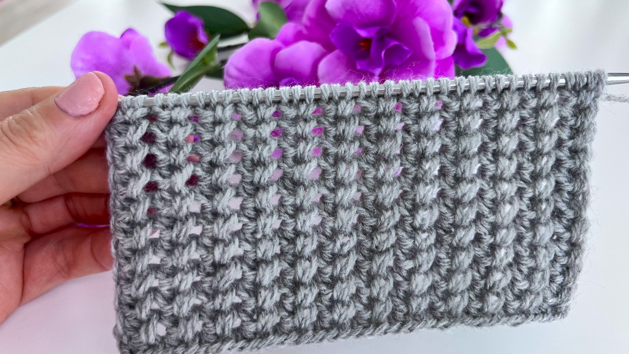 Красивая и простая схема вязания — шаг за шагом.