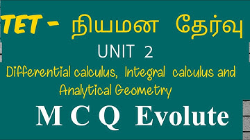 evolute objective-unit 2-calculus and Analytical Geometry-tet selection exam-ugtrb maths