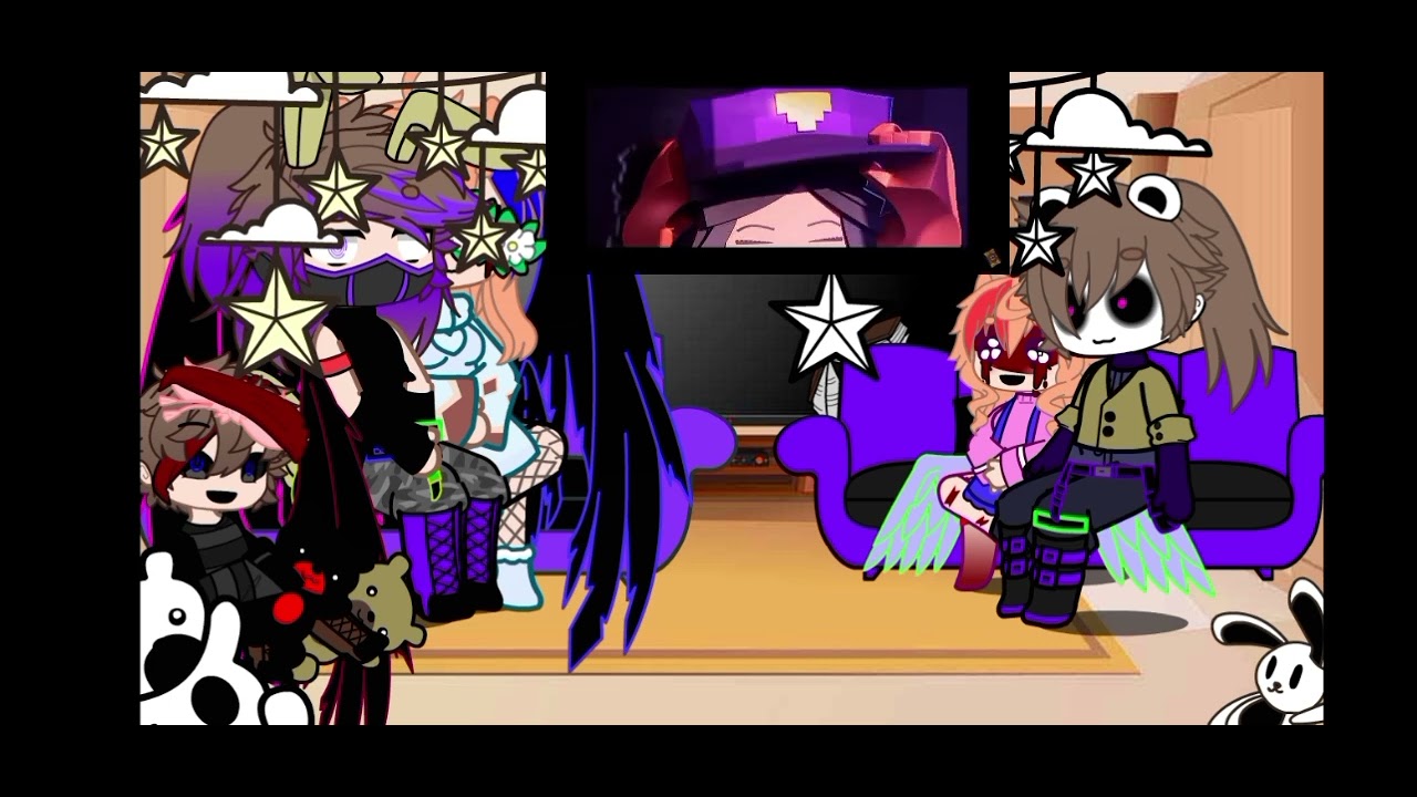 afton's react to purple girl#bad Grammer#NO SHIPS#non-canon reactions