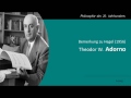 Adorno - Bemerkung zu Hegel 1956