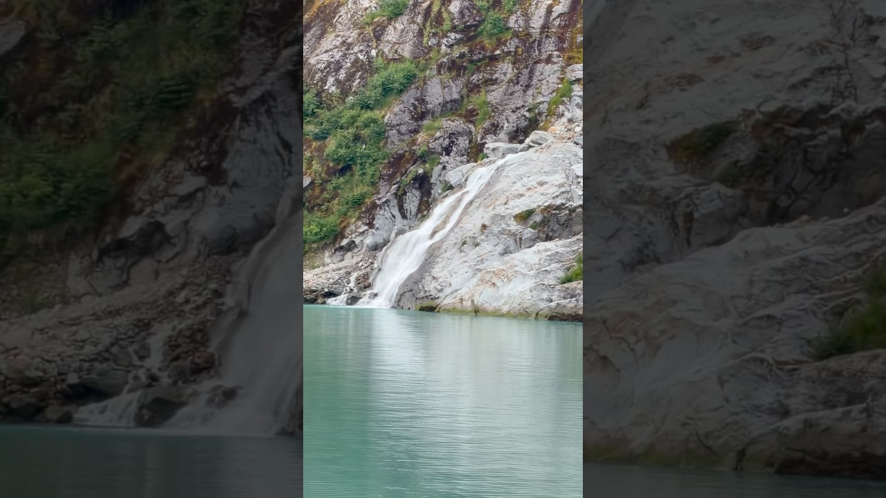 Beautiful waterfalls as we leave Endicott Arms. #alaska #endicottarms #serenadeoftheseas