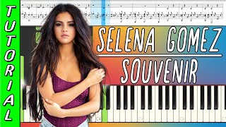 Selena Gomez - Souvenir || Piano Tutorial with Lyrics