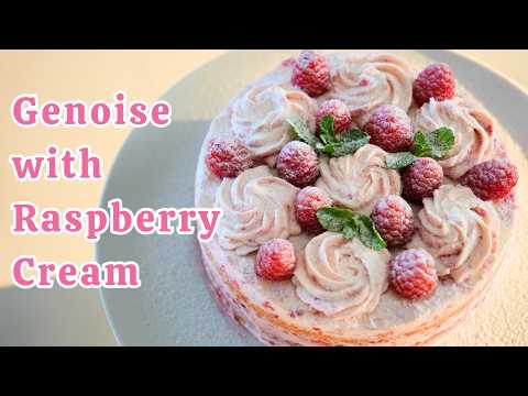 Genoise Sponge Cake with Raspberry Cream | Light, Fluffy & Elegant!