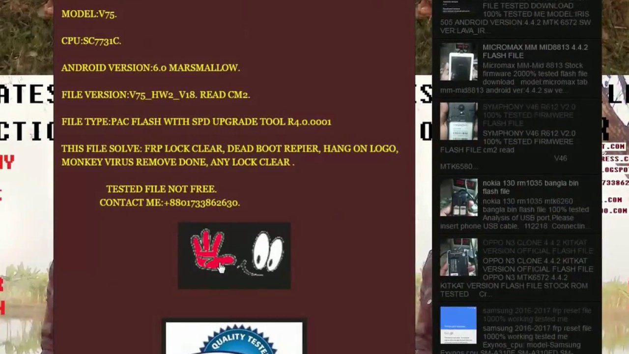 Symphony V75 Spd Sc7731 Pac Flashing Tutorial With File Without Password By Gsm Channel