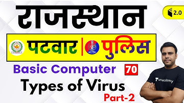 3:30 PM - Rajasthan Patwari 2019 | Basic Computer by Pandey Sir | Types of Virus (Part-2)